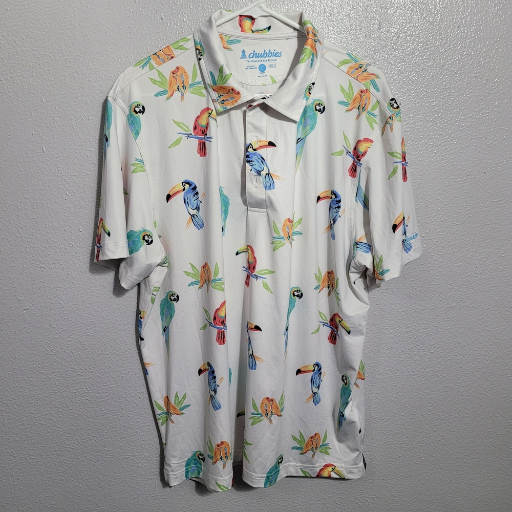 Chubbies Men's Tropical Bird Print Polo